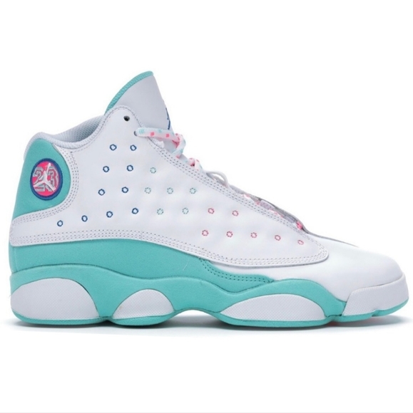 Jordan Other - Nike Air Jordan 13 Retro White Soar Blue/Pink High Top Sneakers Size 7Y Unisex